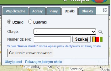 Wyszukiwanie obrębu